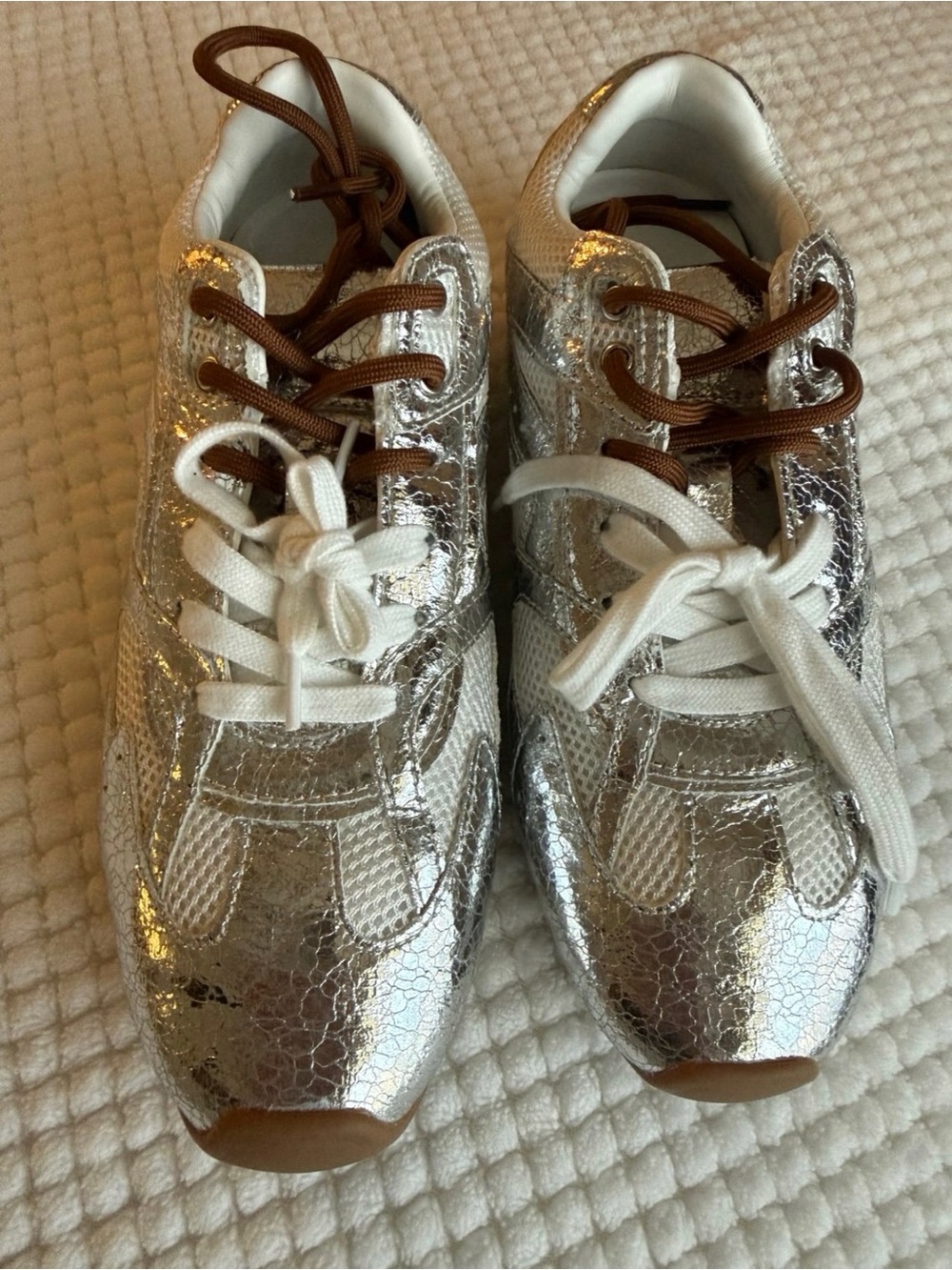 Steve Madden Women's Aziel Lace-Up Sneakers - Silver
